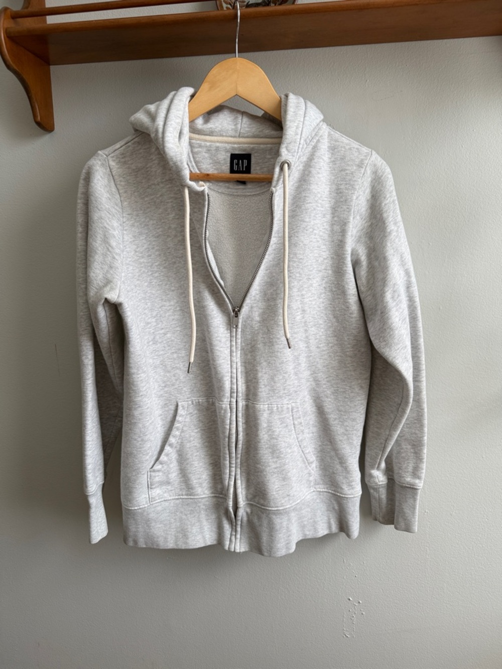 GAP Light Heather Gray Women's Full-Zip Hoodie